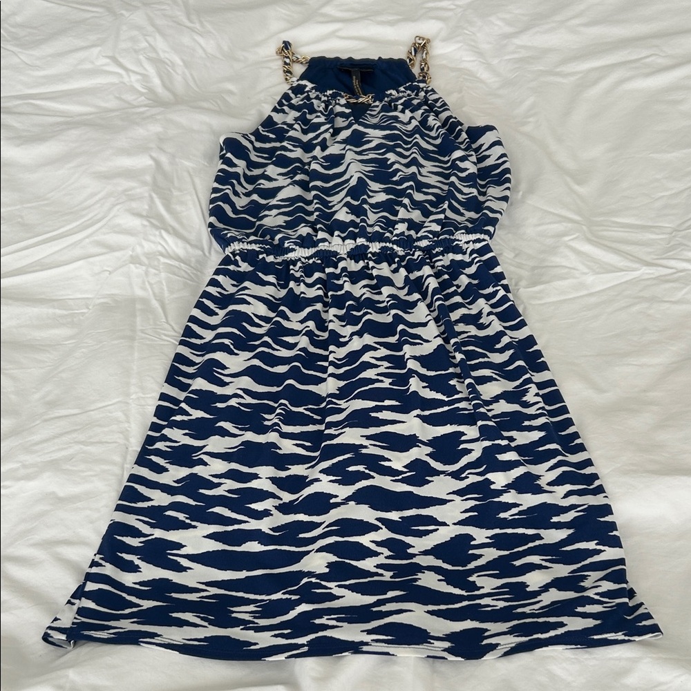 Laundry By Shelli Segal Blue and White Dress